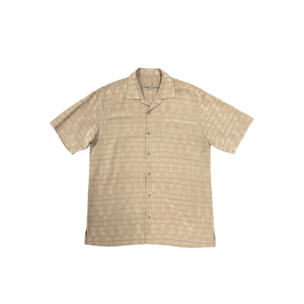 Men’s Tommy Bahama Hawaiian Silk Shirt Size Medium Brown Short Sleeve